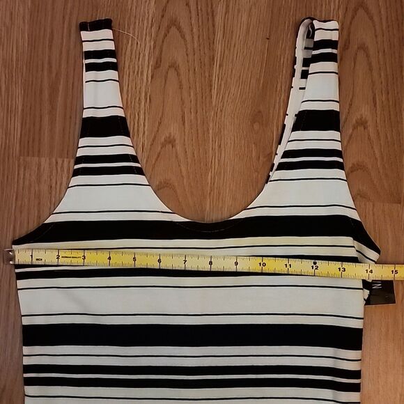 J. Crew Black White StripSleeveless Scoop Neck Sundress Back Button Detail Sz Xs - Picture 10 of 11